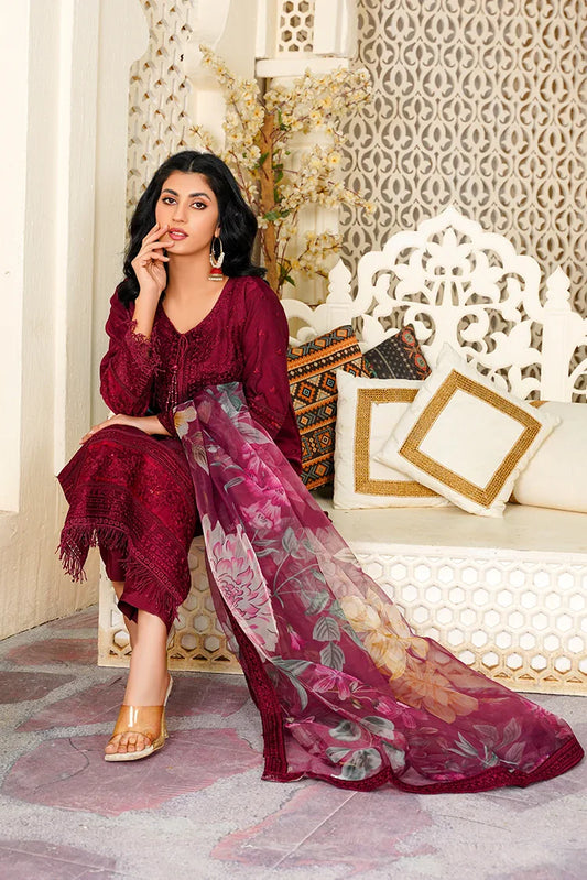 Khubsurat - Afreen - 3307 - Maroon - KH-ORNT