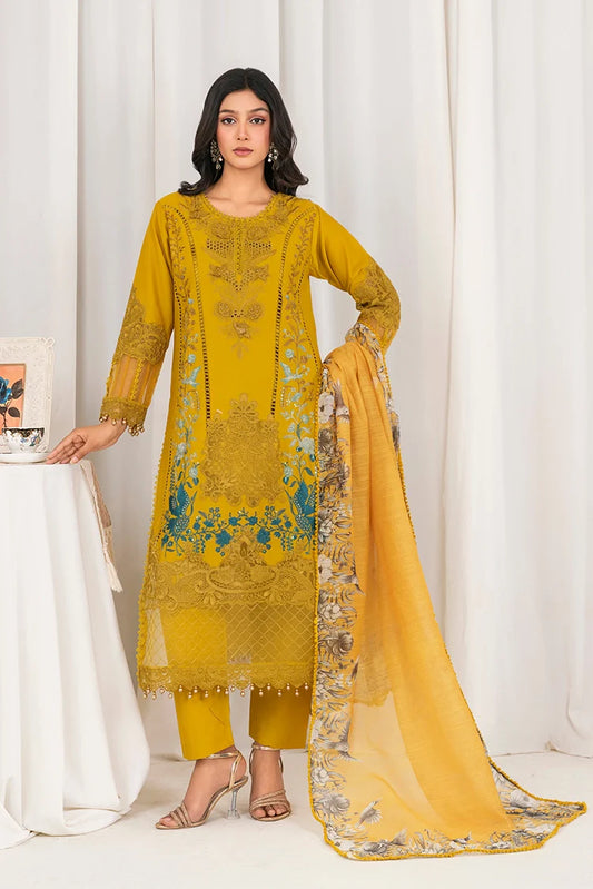 Khubsurat - 3 Piece Ready To Wear - Mustard - 3804-KH-CT