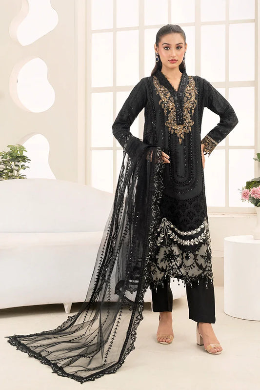 Khubsurat - Dastaan - 3 Piece Ready To Wear - Black - 3841-KH-OR-NT