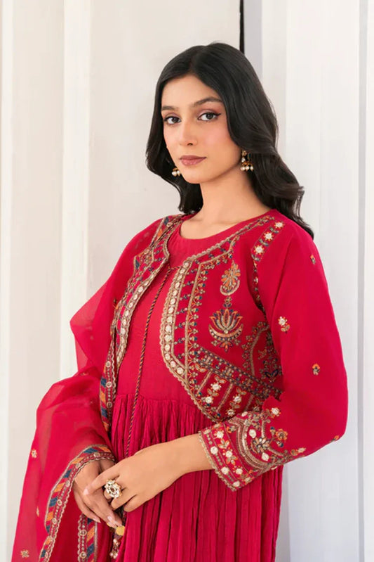 Khubsurat - 4 Piece Stitched Embroidered - Pink - 3985-KH-OR-NT