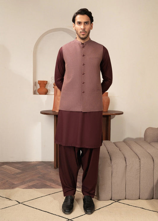 Picture of Platinum Brown | Waist Coat - Available at Raja Sahib