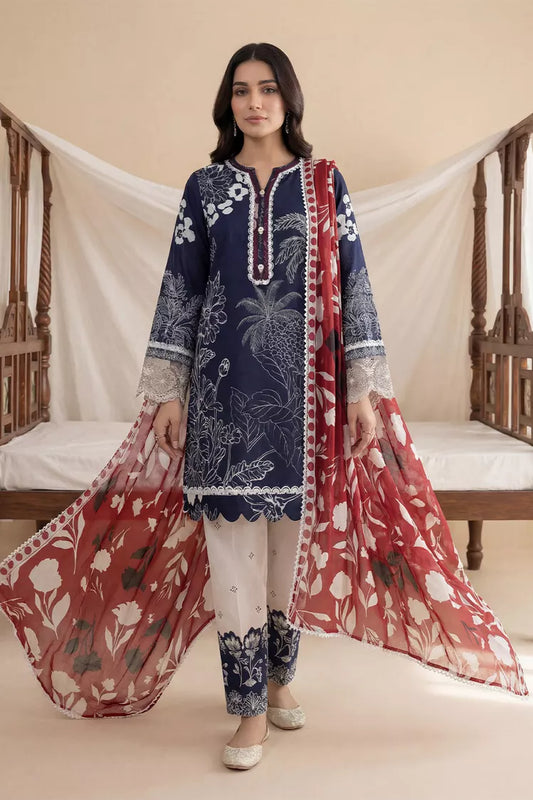 Peelu - 3 Piece - Stitched Lawn Suit Monochrome Muse