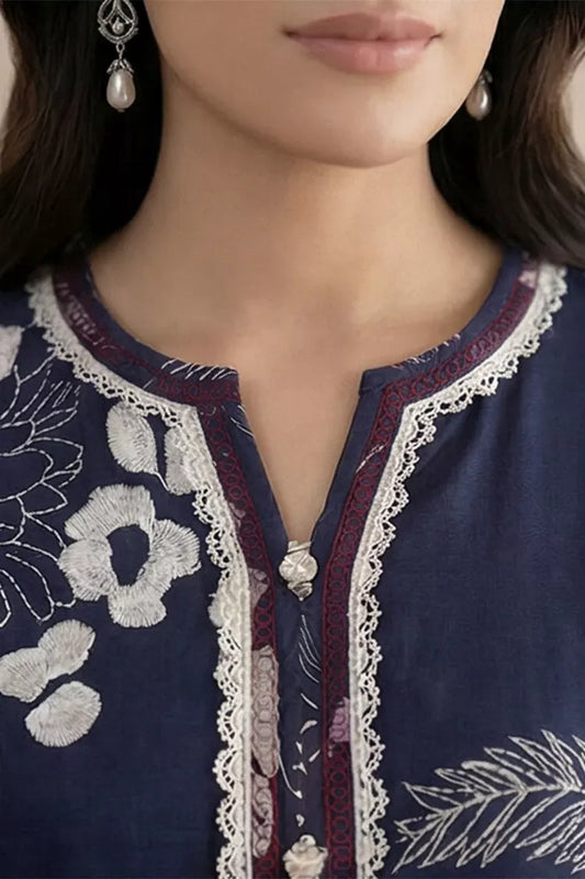 Peelu - 3 Piece - Stitched Lawn Suit Monochrome Muse