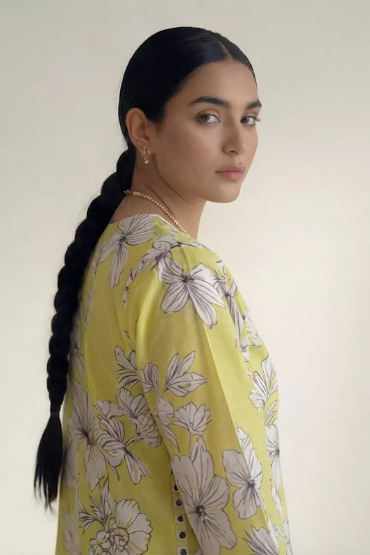 Peelu - 3 Piece - Stitched Lawn Suit Golden Clover