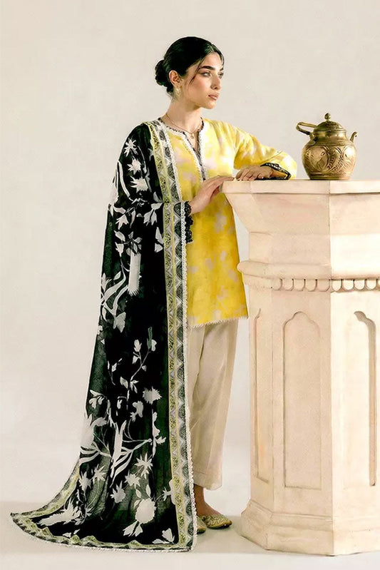 Peelu - 3 Piece - Stitched Lawn Suit Gold Dust