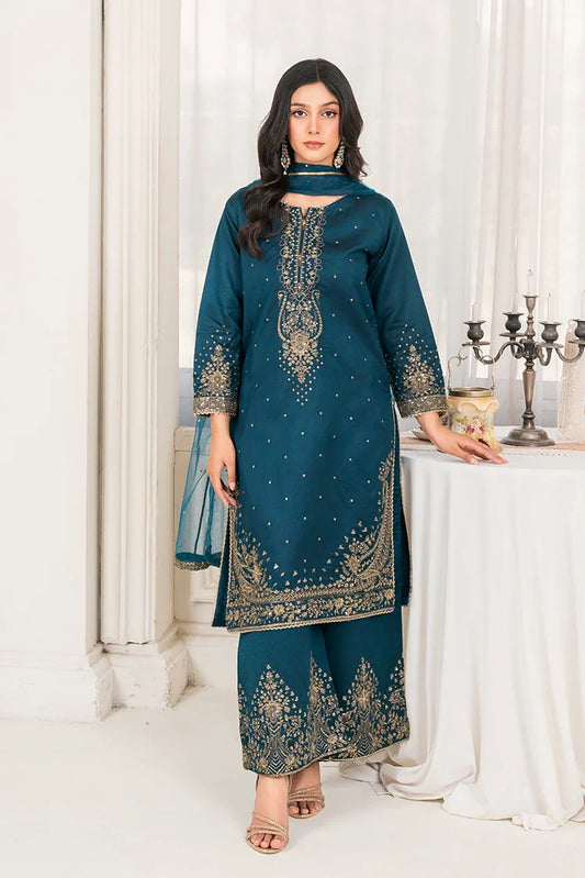 Khubsurat - 3 Piece Ready To Wear - Teal - 4089-KH-SKTN
