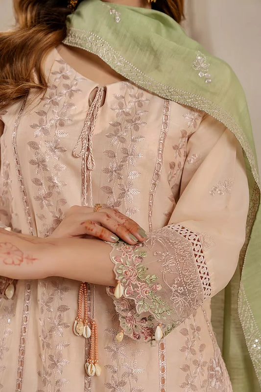 Khubsurat - 3 Pieces Ready To Wear - Peach - 4114-KH-CT