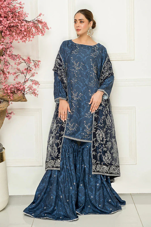 Ellena - 3-PC Stitched Embroidered Suit