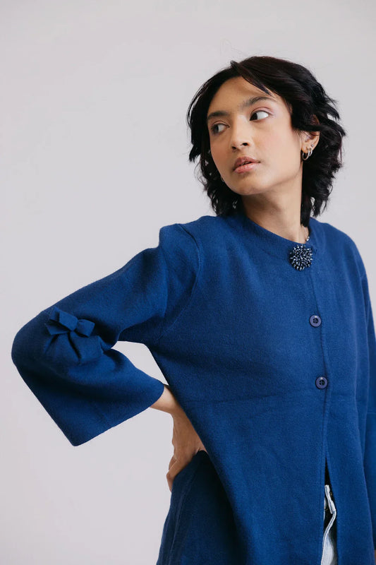 Picture of <!--bae-->Full Sleeves Round Neck Cardigan Sweater - Available at Raja Sahib