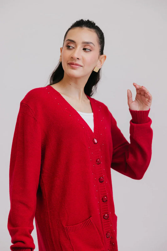 Shop Full Sleeves V-Neck Cardigan Sweater Online Now