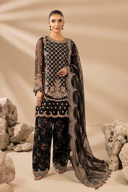 3-PC Stitched Embroidered Suit