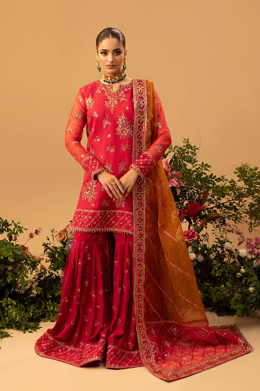 3-PC Stitched Embroidered Suit