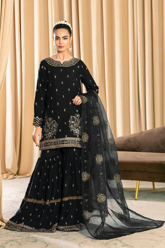 3-PC Stitched Embroidered Suit
