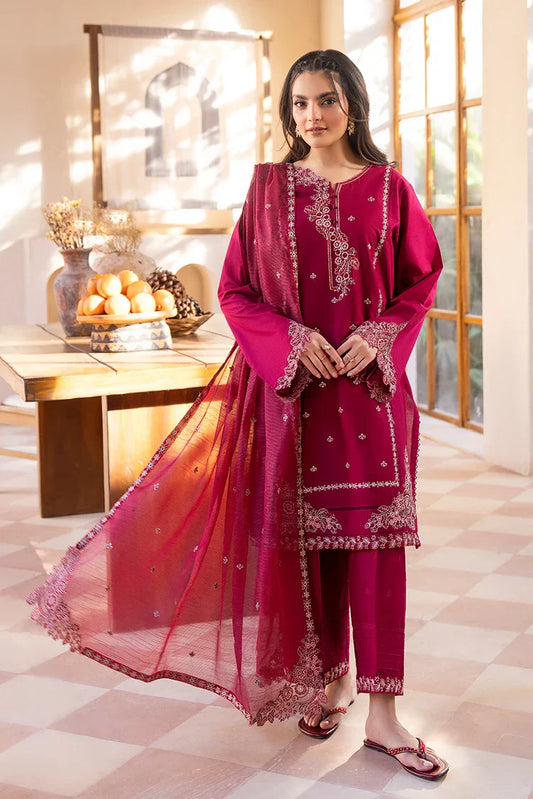 Picture of 3-PC Stitched Embroidered Suit - Available at Raja Sahib