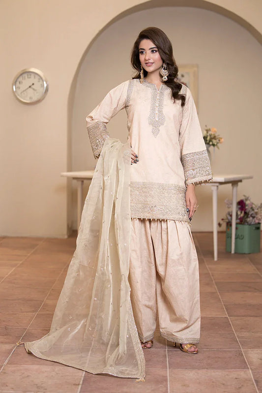 Picture of 3-PC Stitched Embroidered Suit - Available at Raja Sahib