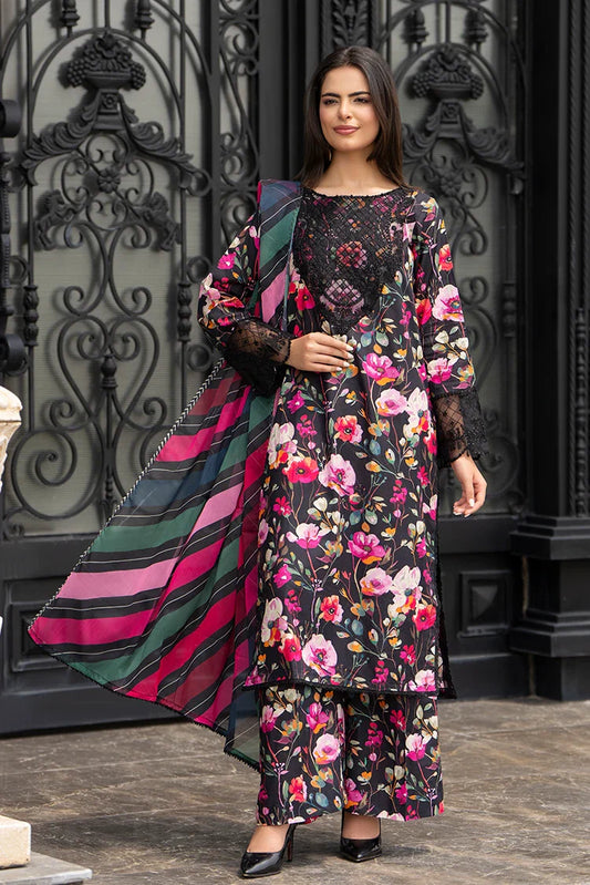 3-PC Stitched Embroidered Suit