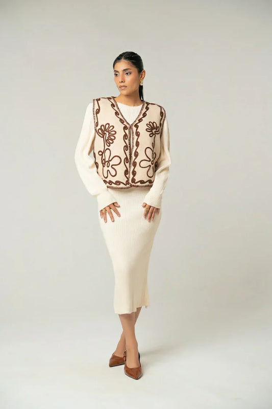 Embroidered Knit Cardigan