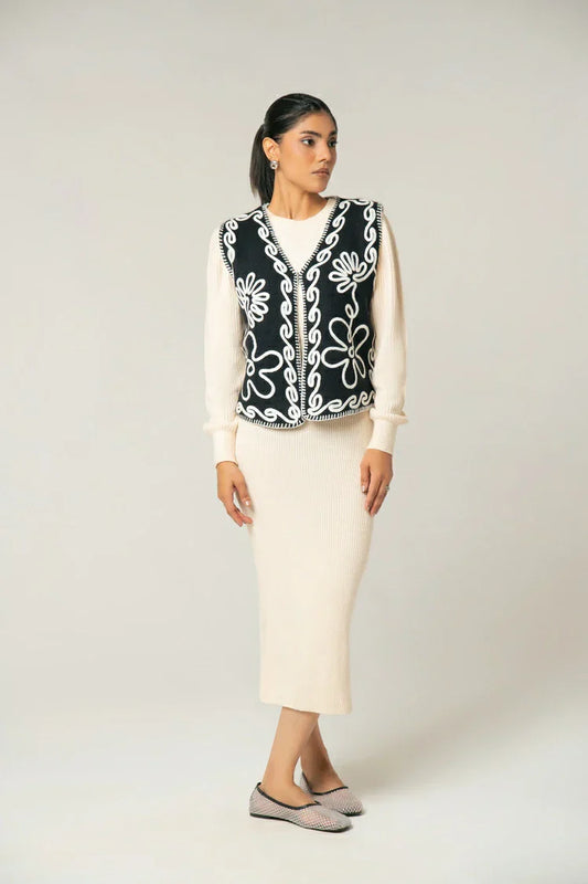 Embroidered Knit Cardigan