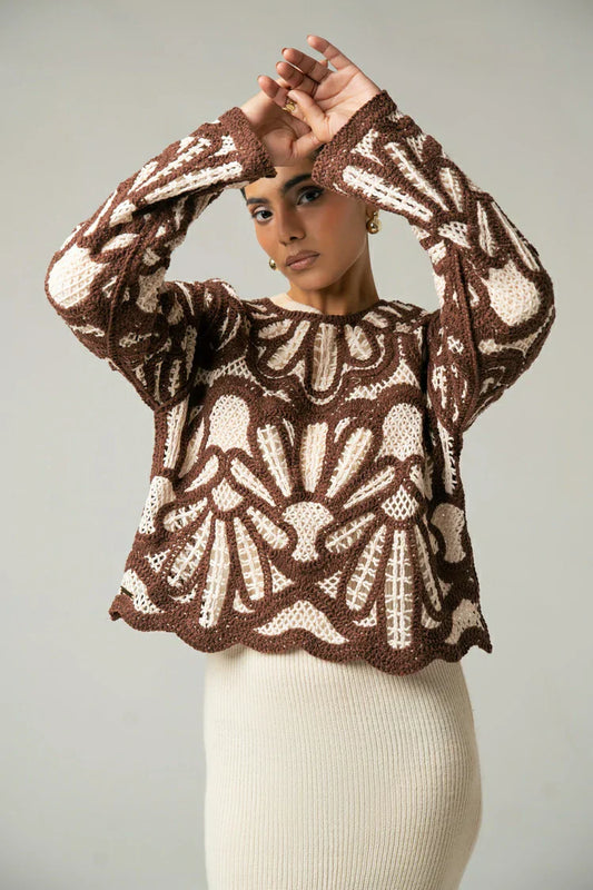 Full Sleeves Crochet Cardigan