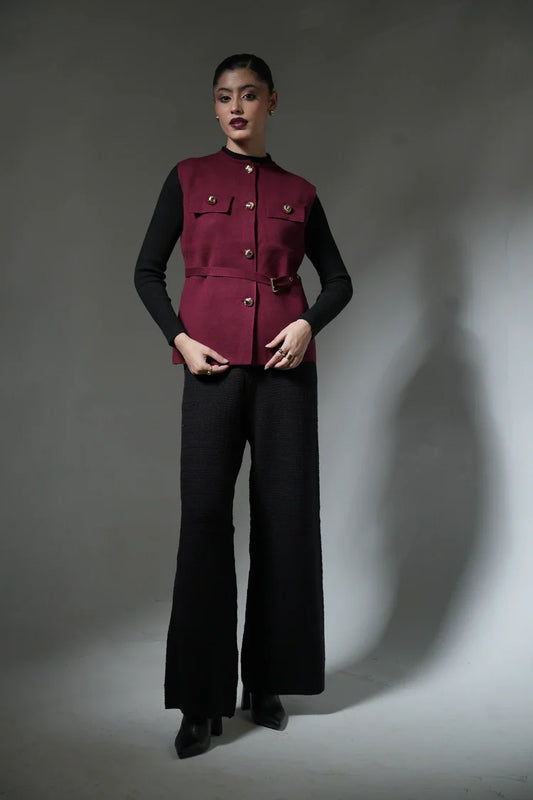 Sleeveless Knit Cardigan