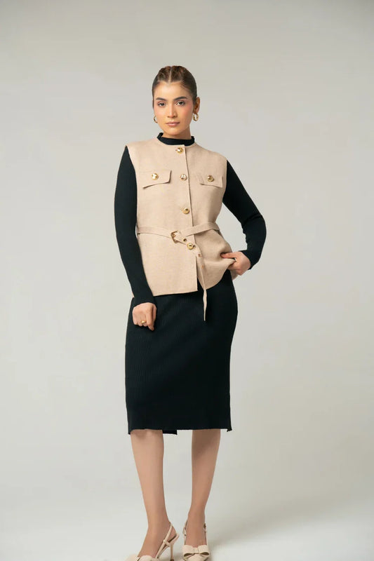 Sleeveless Knit Cardigan