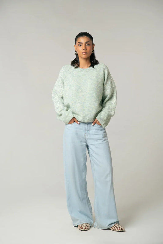 Oversized Embroidered Knit Sweater