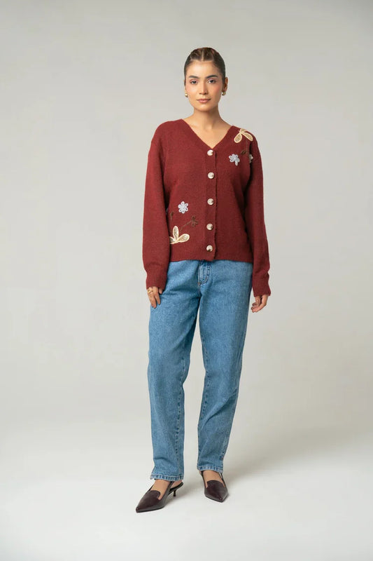 Embroidered Knit Sweater