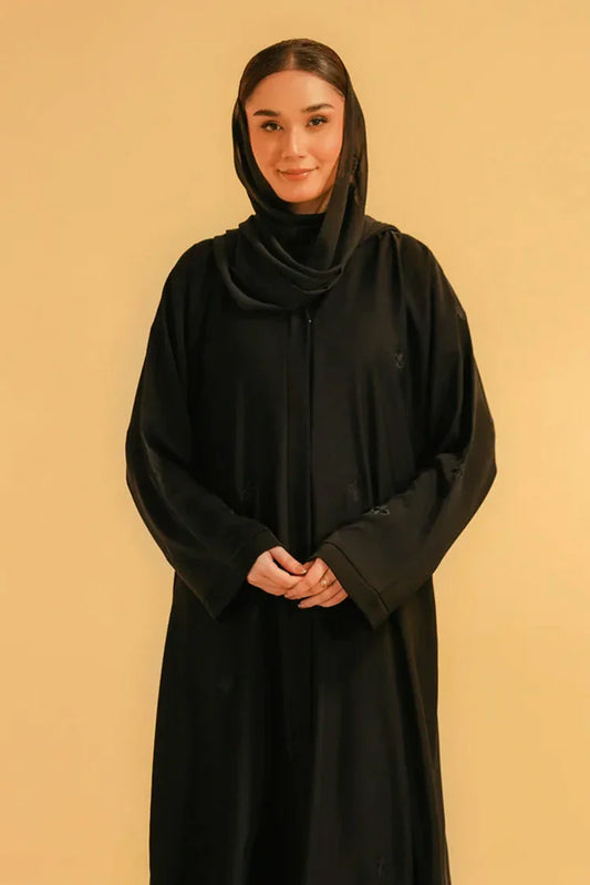 Divinely Crafted - Embroidered Abaya Set - Black