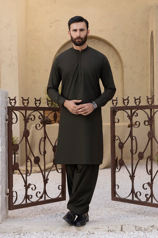 Black Pearl - Wash & Wear | Dark Green Ban Shalwar Kameez