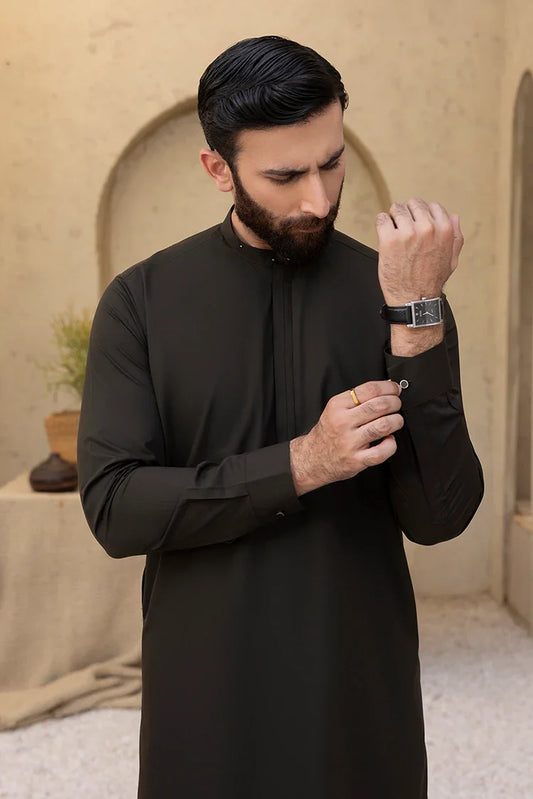 Black Pearl - Wash & Wear | Dark Green Ban Shalwar Kameez