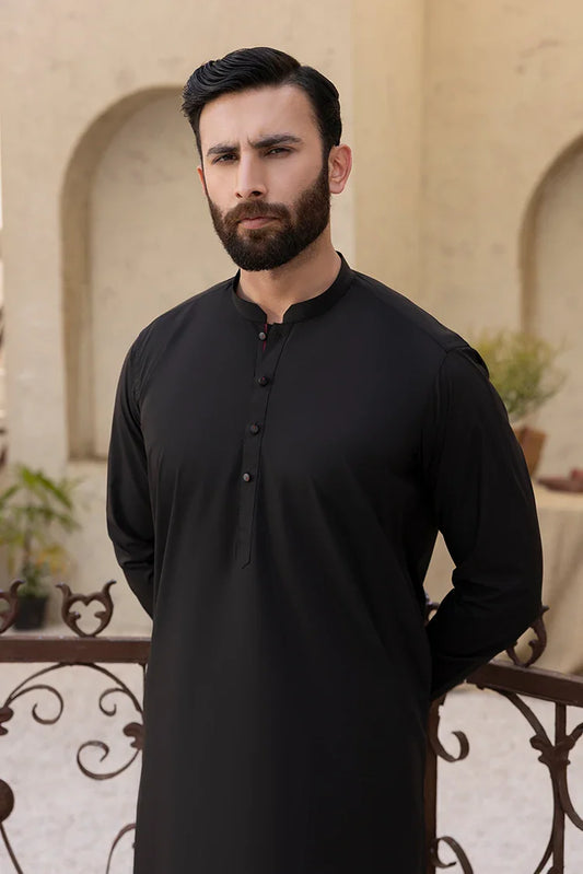 Black Pearl - Wash & Wear | Dark Brown Ban Shalwar Kameez