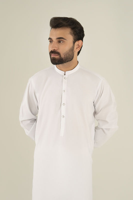 Black Pearl - Wash & Wear | White Ban Kameez Shalwar