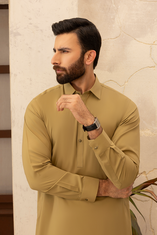 Black Pearl - Wash & Wear | Sand Collar Shalwar Kameez
