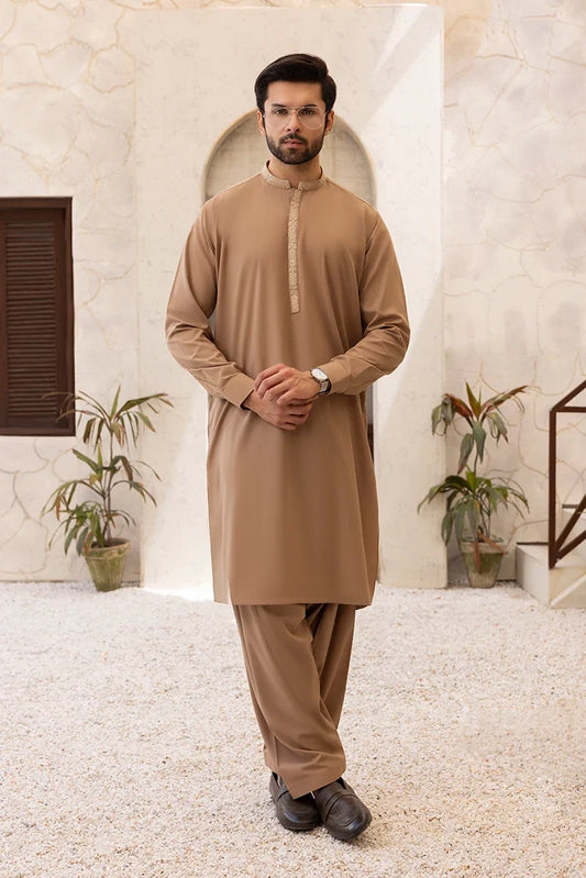 Black Pearl - Wash & Wear | Brown Ban Shalwar Kameez