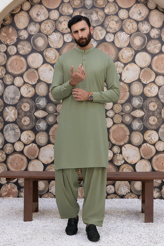 Black Pearl - Wash & Wear | Pistachio Ban Shalwar Kameez