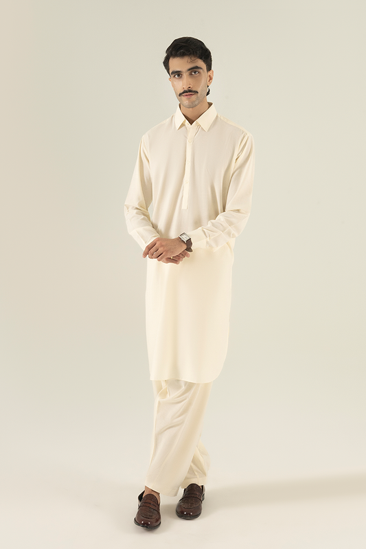 Black Pearl - Wash & Wear | Lime Collar Kameez Shalwar