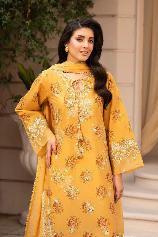 Ellena - 3-PC Stitched Embroidered Suit