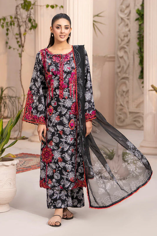 Ellena - 3-PC Stitched Embroidered Suit