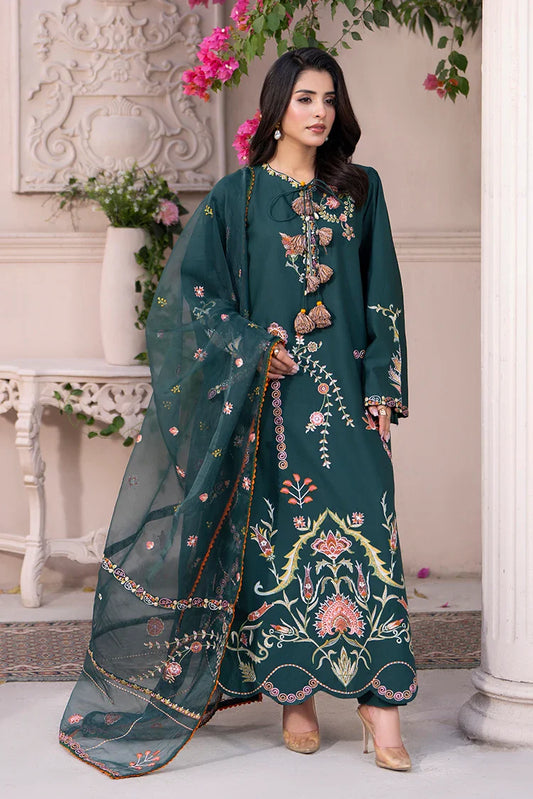 Ellena - 3-PC Stitched Embroidered Suit