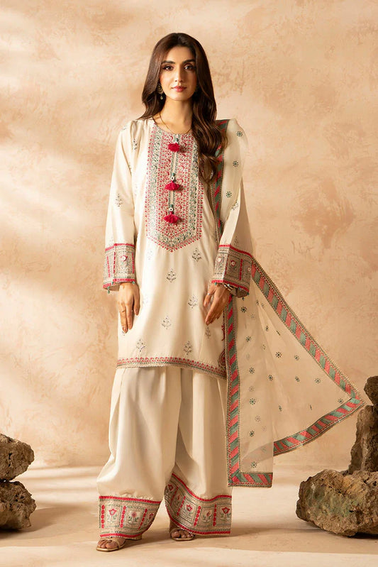 Ellena - 3-PC Stitched Embroidered Suit