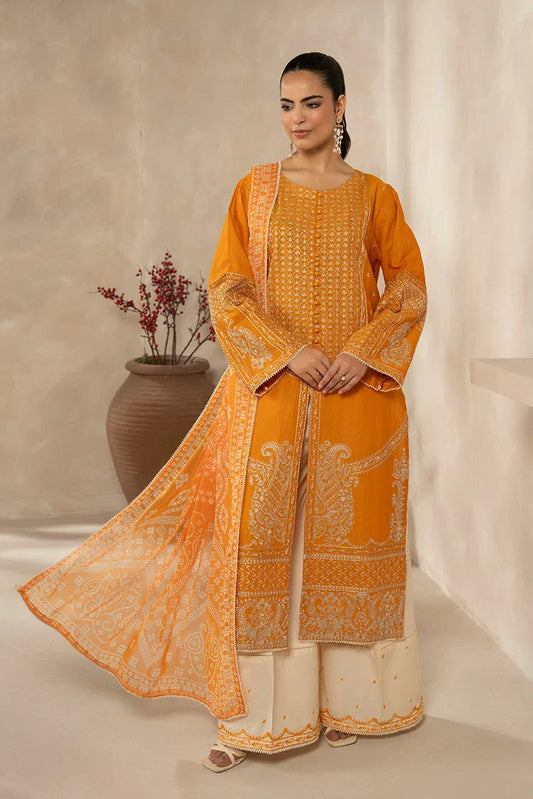 Ellena - 3-PC Stitched Embroidered Suit
