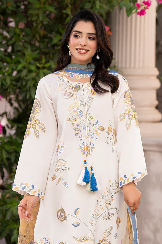 Ellena - 3-PC Stitched Embroidered Suit