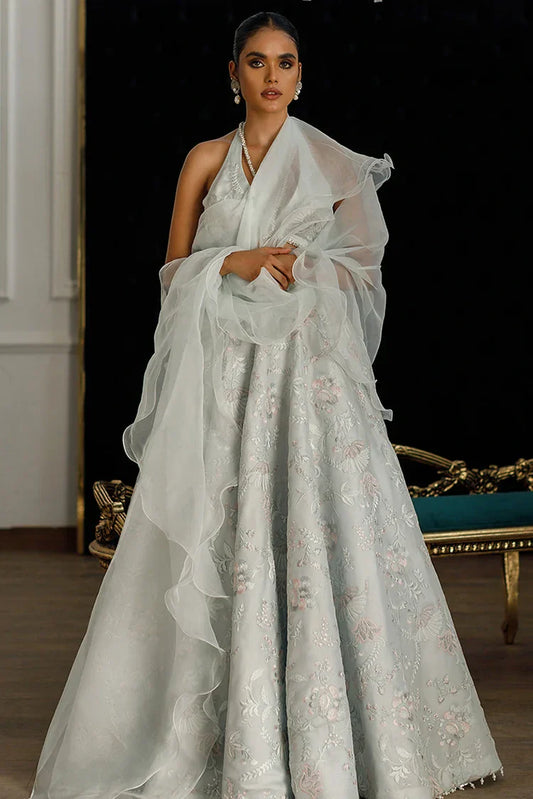 Picture of <!--axr-->Threads & Motifs - Organza Embroidered Blouse And Skirt - Available at Raja Sahib