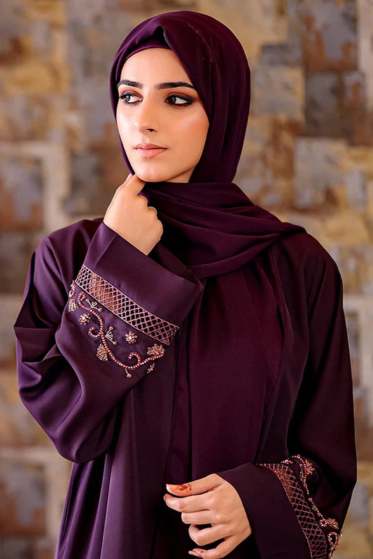 Malbus - Abaya - Plum Embellished