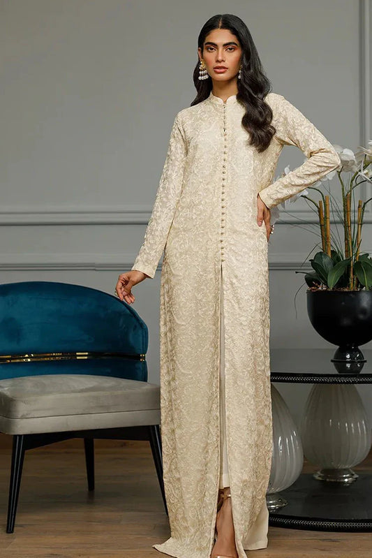 Threads & Motifs - Chiffon Embroidered Gown - 8421