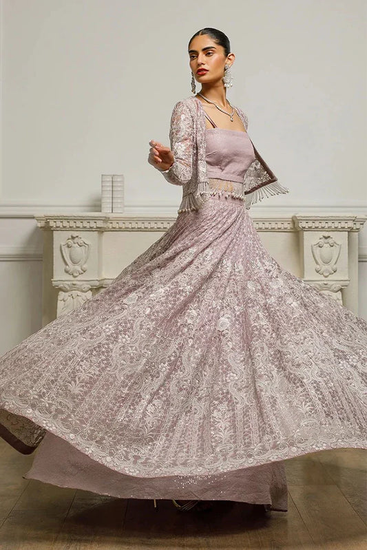 Threads & Motifs - Embroidered Jacket With Lehenga - 8569