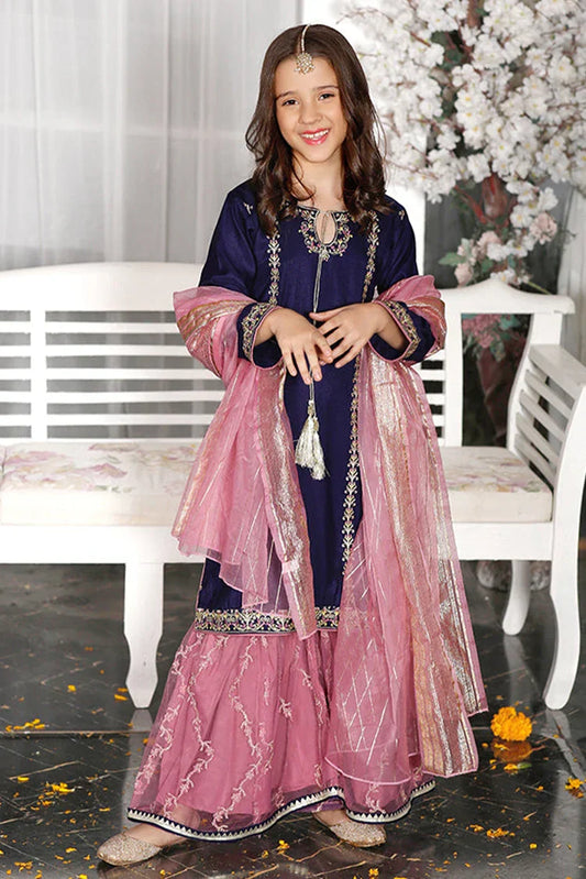 Picture of <!--bpt-->Modest - Kids Raw Silk Outfit - Gulnoor - Available at Raja Sahib