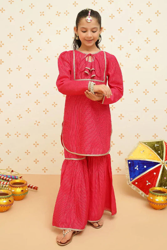 Picture of <!--bob-->Modest - Festive Pink Gharara Set - 9120 - Available at Raja Sahib