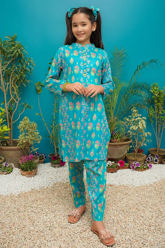 Picture of <!--bog-->Modest - Aqua Blossom - 9145 - Available at Raja Sahib
