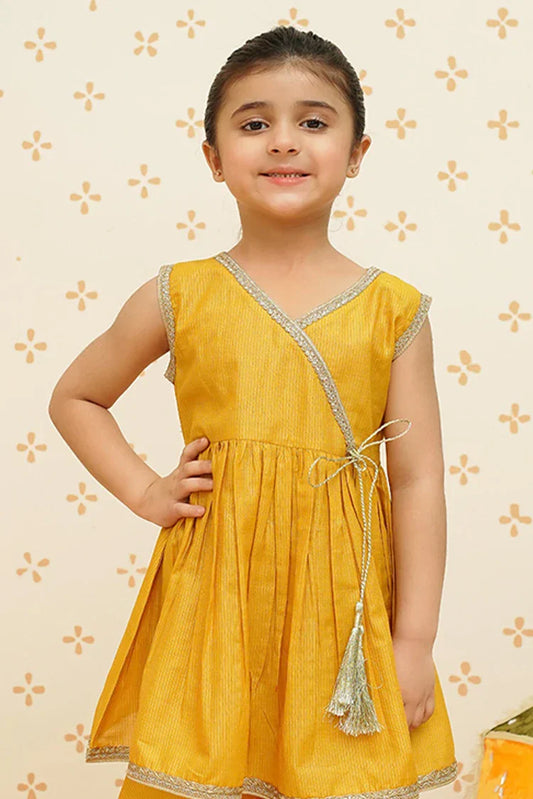 Picture of Modest - Girls Yellow Gharara Suit - 9200 - Available at Raja Sahib